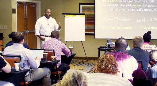 Steve Wilmer presenting to State Farm agents